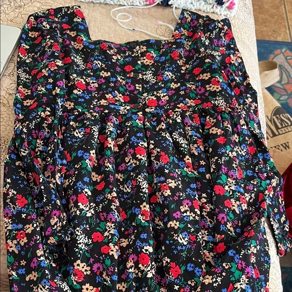 Gap  Black Floral Kids Dress Size M